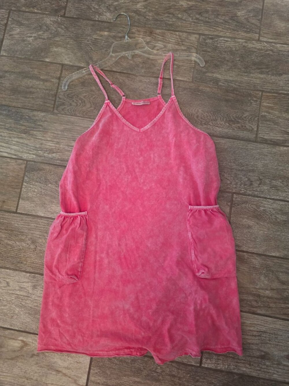 Zenana Hot Pink Harem Style Loose Shortalls Romper L GUC Cotton - Picture 2 of 10